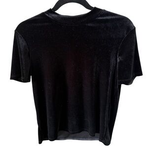 Zara Short Sleeve Velvet Top